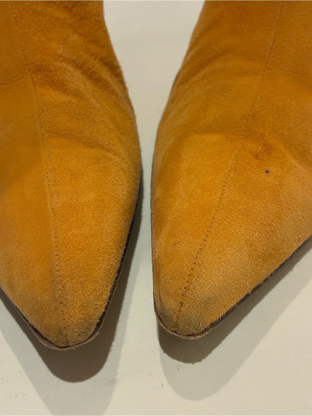 Lambertson Truex  suede pointed toe heeled ankle boots.  Stretch panels. Sz 39